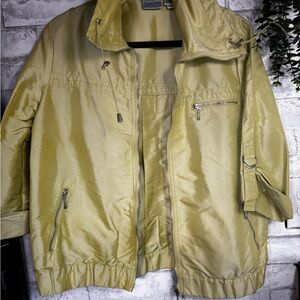 Chicos VTG Light Green Jacket with Zipper Details